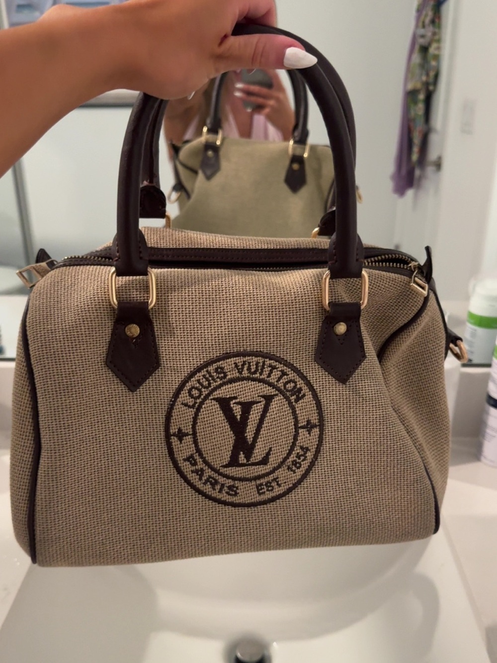 Louis Vuitton Beige Canvas Satchel